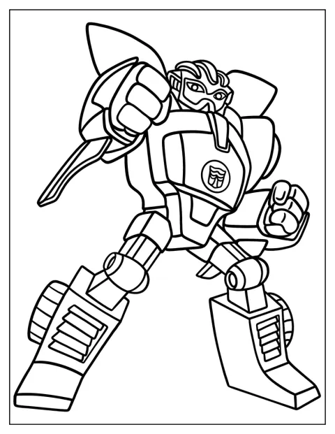 Bumblebee staat eenvoudig afgebeeld als reddingsrobot.