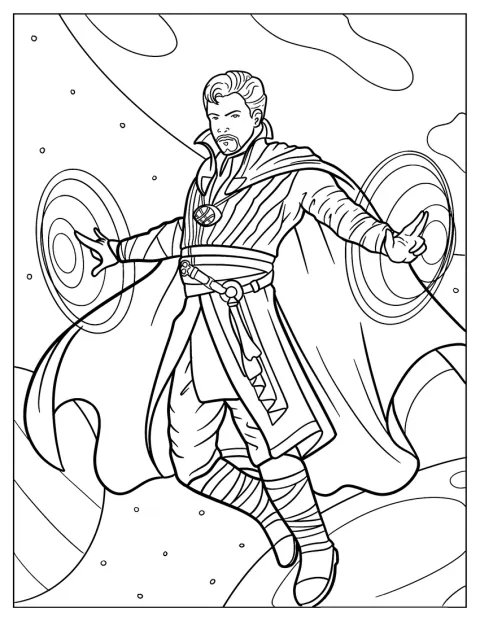 Doctor Strange despliega sus poderes con gestos mágicos.