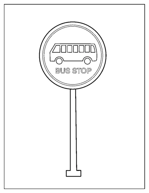 Um sinal indica uma paragem de autocarro.
