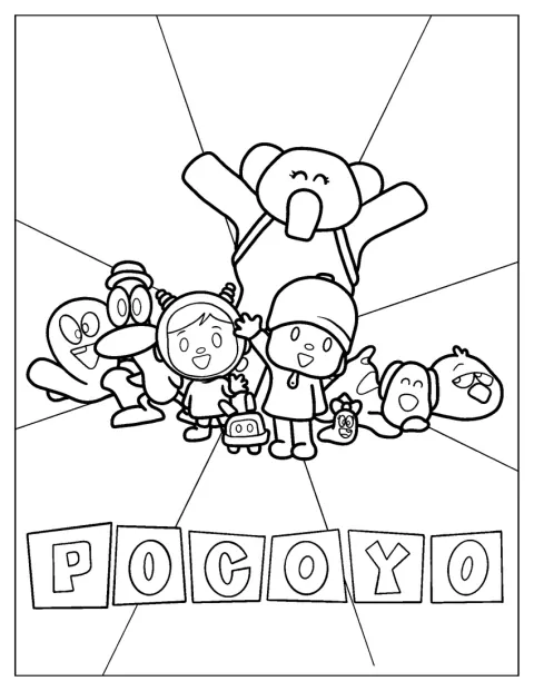 Ein Poster zeigt Pocoyo für kleine Fans.
