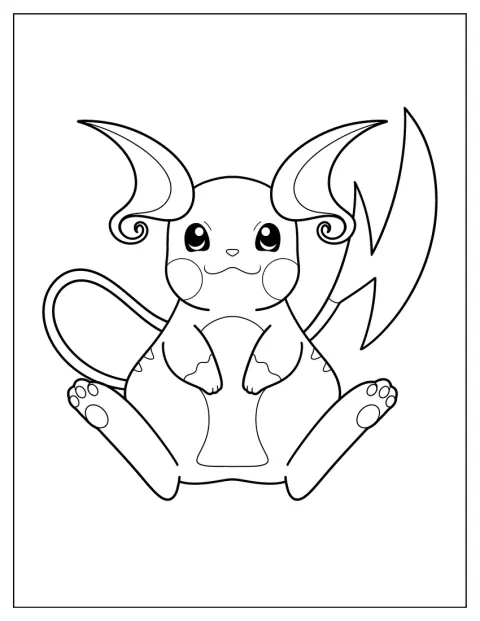 En søt Alola-Raichu står med halen sin bak seg.