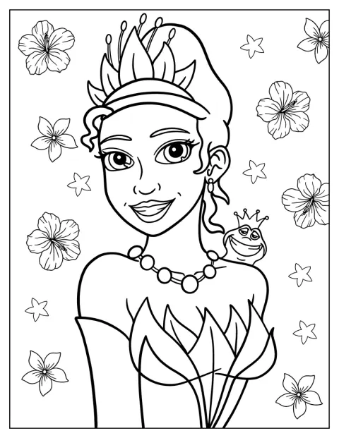 ティアナとナヴィーン王子の顔が大きく描かれています。