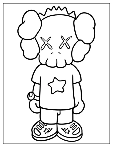 KAWS Companion stoi w prostej koszulce.