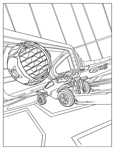 El Octane de Rocket League se lanza a toda velocidad hacia el balón.