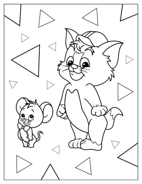 Tom e Jerry surgem jovens, com um aspeto simpático e brincalhão.