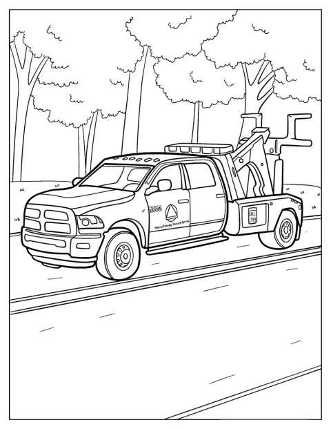 Ein Dodge Ram 35000 Laramie Wrecker steht als Abschleppwagen bereit.