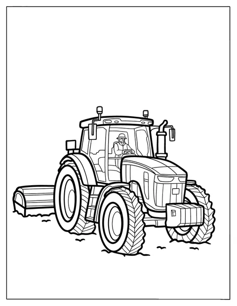 Un fermier conduit son tracteur à travers les champs.