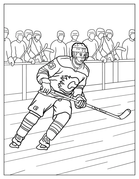 Johnny Gaudreau von den Calgary Flames ist mit seinem Schläger zu sehen.
