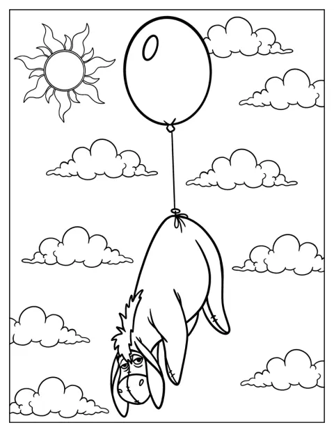 Un balon îl poartă pe Iorel prin înaltul cerului.