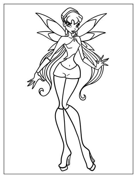 Winx Coloring Page Of Fairy Stella For Kids
