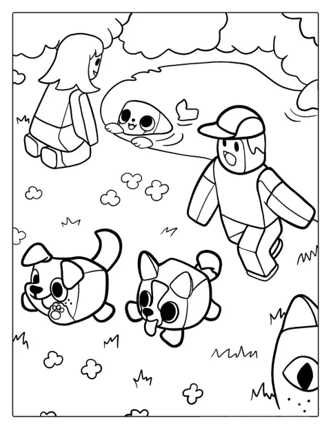 Roblox Pet Simulator Coloring Page Easy