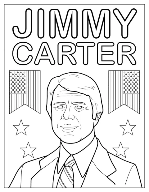 Jimmy Carter este prezentat într-un portret simplu.