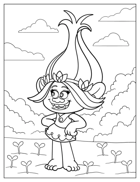 Cartoon Princess Poppy To Color