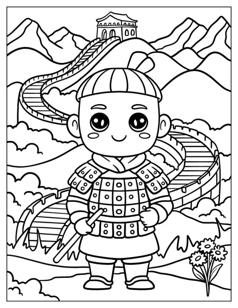 Un soldato cinese sorveglia la Grande Muraglia.