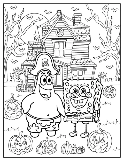 Vestiti da pirati, SpongeBob e Patrick festeggiano Halloween.