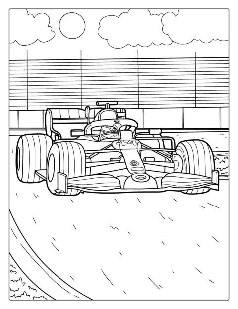 Coloring Page Of F1 Race Car