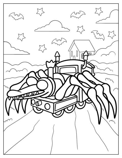 En figur fra Rainbow Friends forvandles til Choo Choo Charles.
