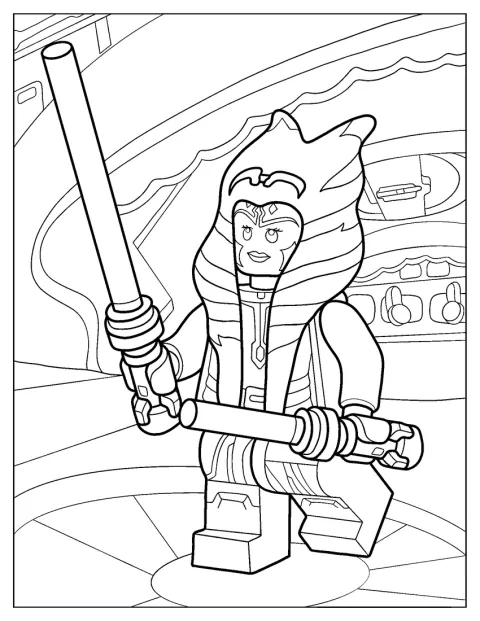 Ahsoka Tano este reprezentată ca o figurină LEGO.