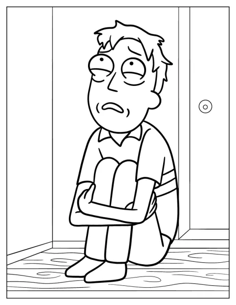 Der traurige Jerry Smith sitzt im Schrank.