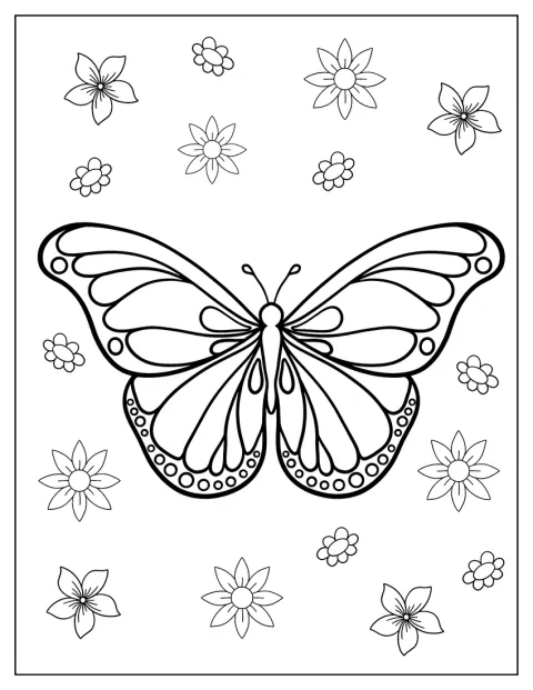 Una mariposa de contorno sencillo tiene manchas en las alas.