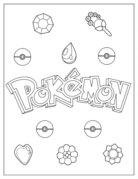 Pokémon-logoen er omgitt av flere merker.