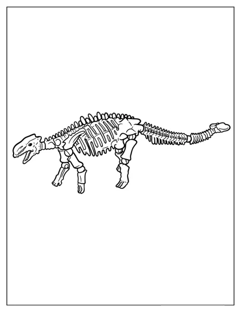 Egy Ankylosaurus csontváza látható oldalnézetből.