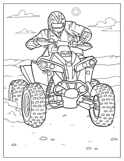 Een man met een helm bestuurt een quad over een ruig pad.