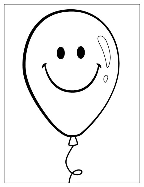 Un ballon orné d’un grand visage souriant flotte dans les airs.