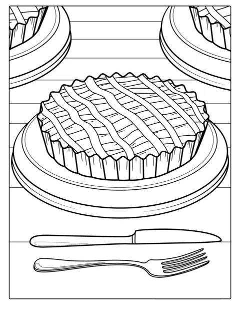 Apple Pie Coloring Page For Kids