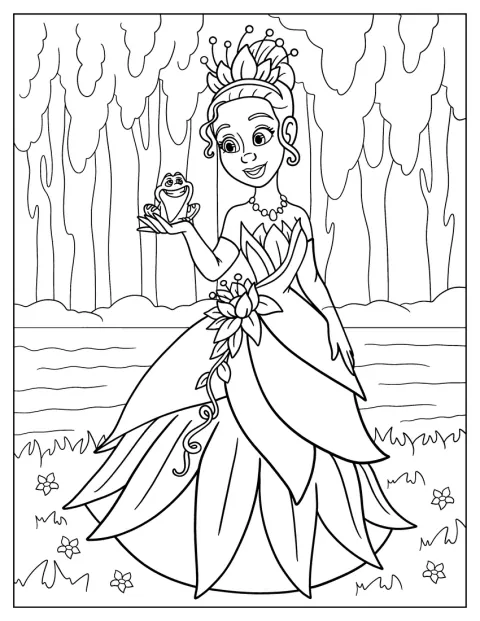 Tiana a princ Naveen pózují v roztomilém chibi stylu.
