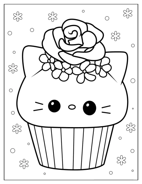 Hello Kitty est représentée sur un cupcake.