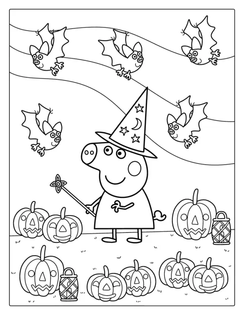Pipsa Possu juhlii Halloweenia naamiaisasussa.