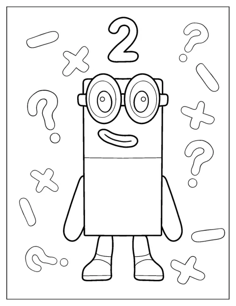 Numberblocks 2 ser sød ud med briller på.