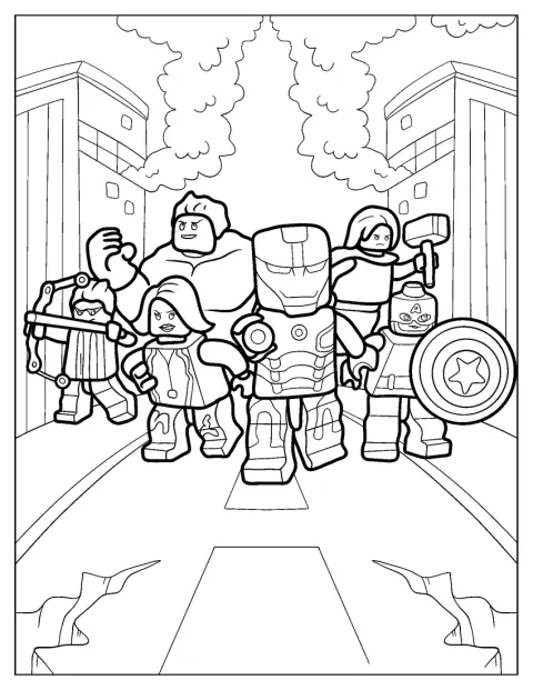 Lego Avengers Coloring Page Of Original Heroes
