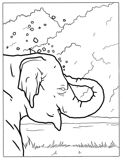 Un éléphant se couvre de terre pour se rafraîchir.