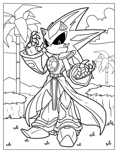 Neo Metal Sonic steht auf Angel Island.