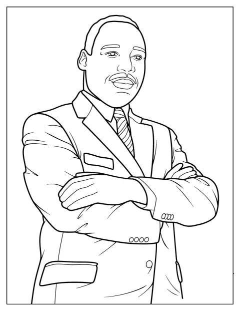 Martin Luther King Jr. står med armene i kors.