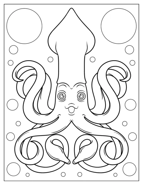 Un pulpo sonriente extiende sus tentáculos.