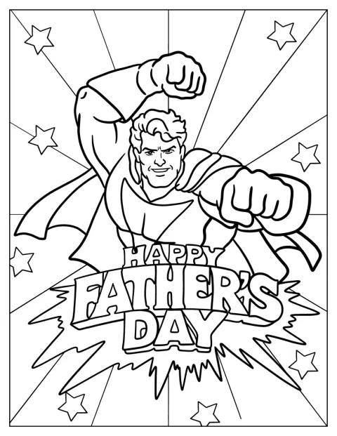 Superman aparece junto a una felicitación para el Día del Padre.