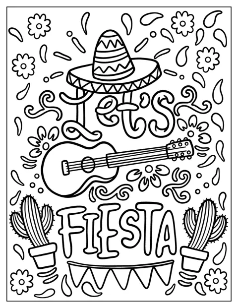 Le message « En route pour la fête ! » célèbre le Cinco de Mayo.