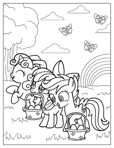 Easter My Little Pony Coloring Sheet