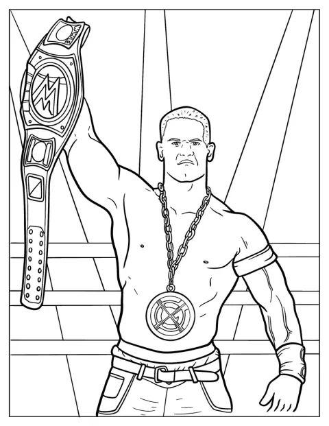 John Cena appare arrabbiato mentre tiene la cintura del campionato WWE.