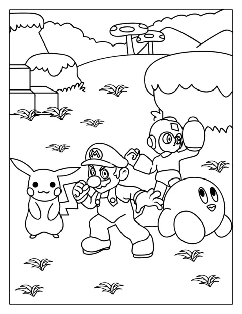Varios personajes de Super Smash Bros se reúnen para combatir.