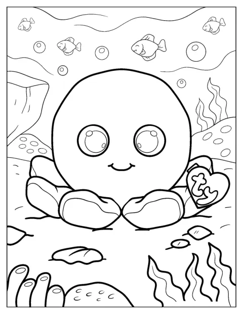 タコのSheldonが、たくさんの足を広げています。