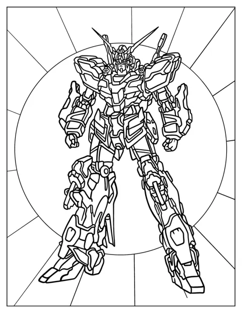 Unicorn Gundam Coloring Page