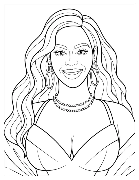 Beyoncé poseeraa muotokuvassa hulmuavine hiuksineen ja juhlapukuineen.