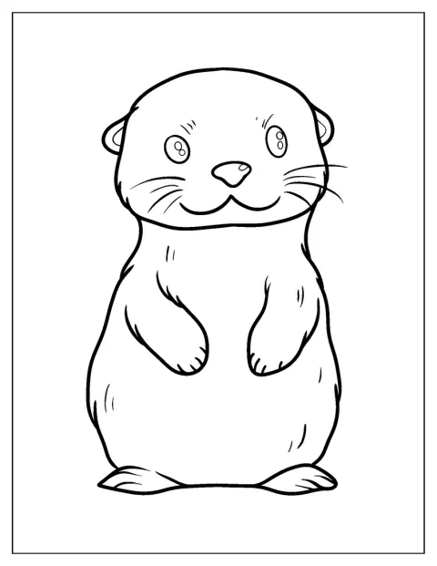 カワウソがにっこりと笑っています。