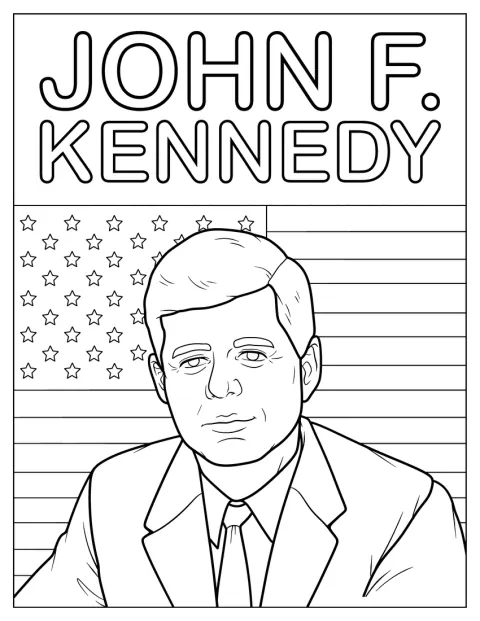 John F Kennedy er avbildet i et portrett.