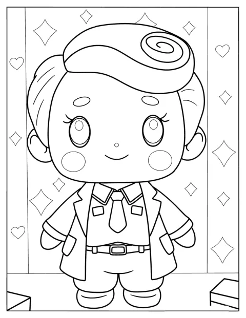 Una doctora de estilo kawaii posa con su bata puesta.