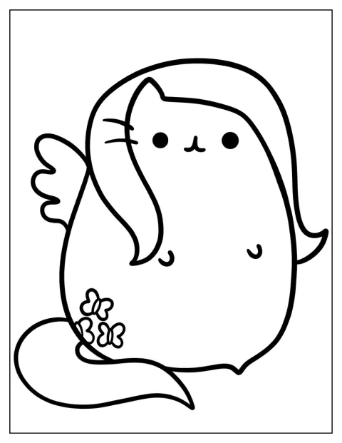 Pusheen aparece vestido como Fluttershy.